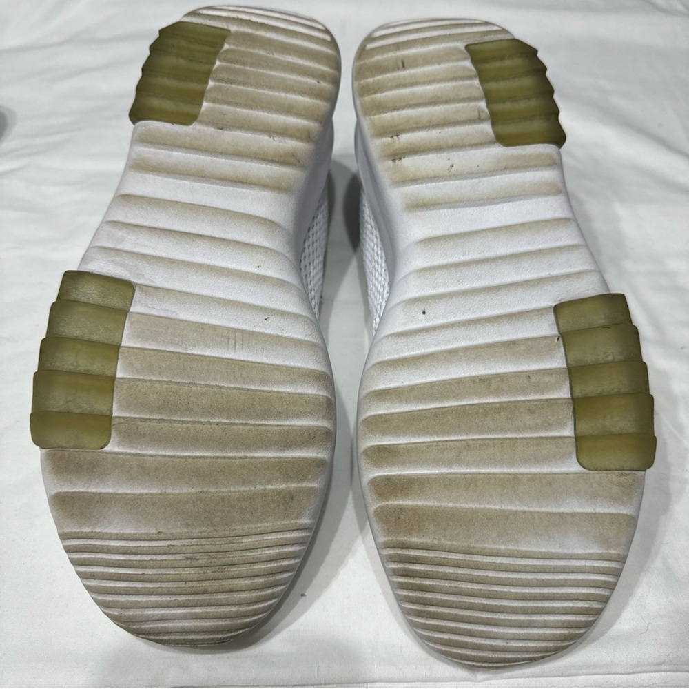 Adidas White Cloudfoam Sneaker EUC streetwear style preppy classic mesh satin - Picture 7 of 9